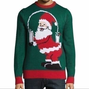American Stitch NWT Size XXL Green Santa Claus Christmas Holiday Sweater